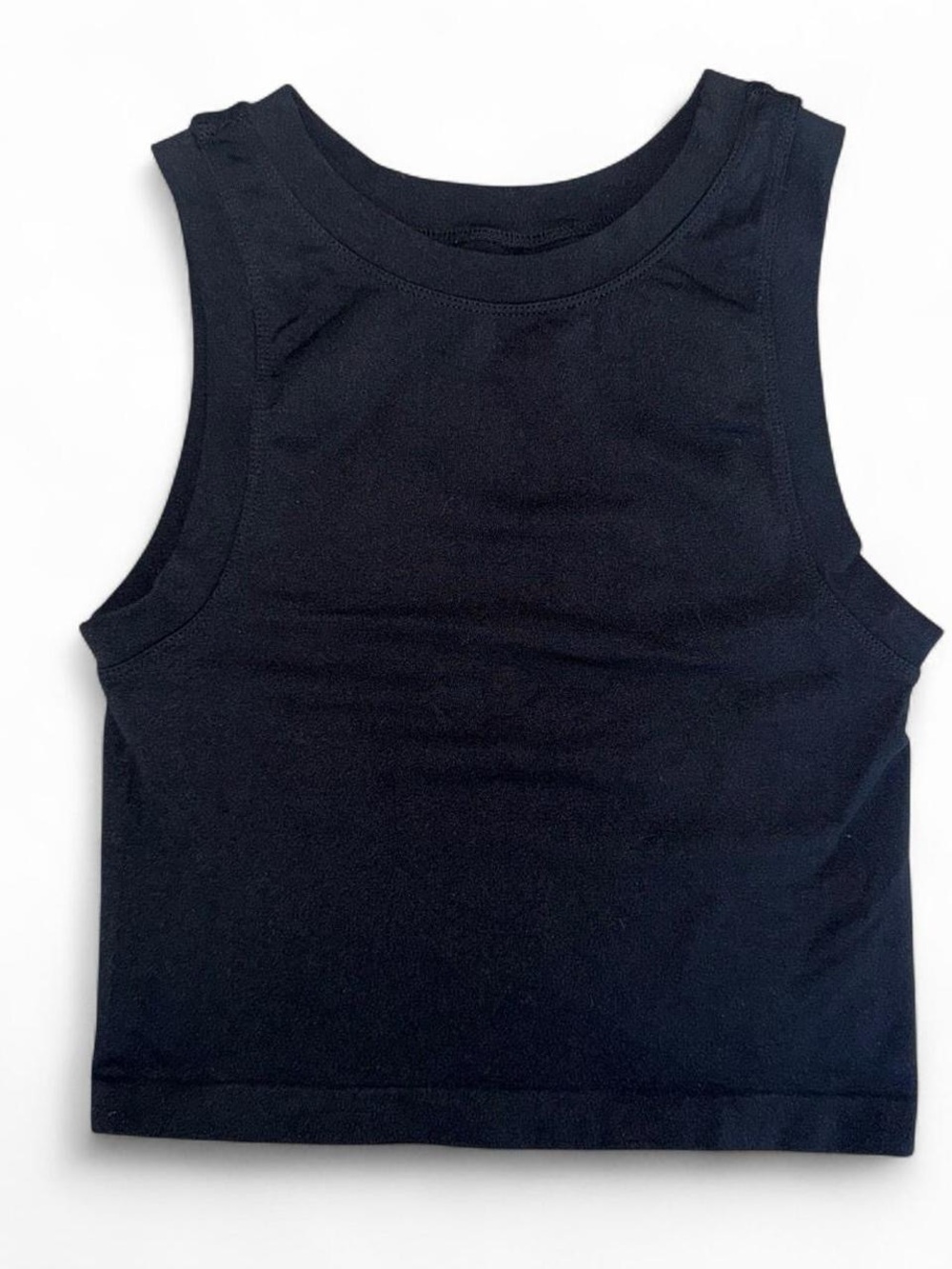 Free People Black Ribbed Crop Tank